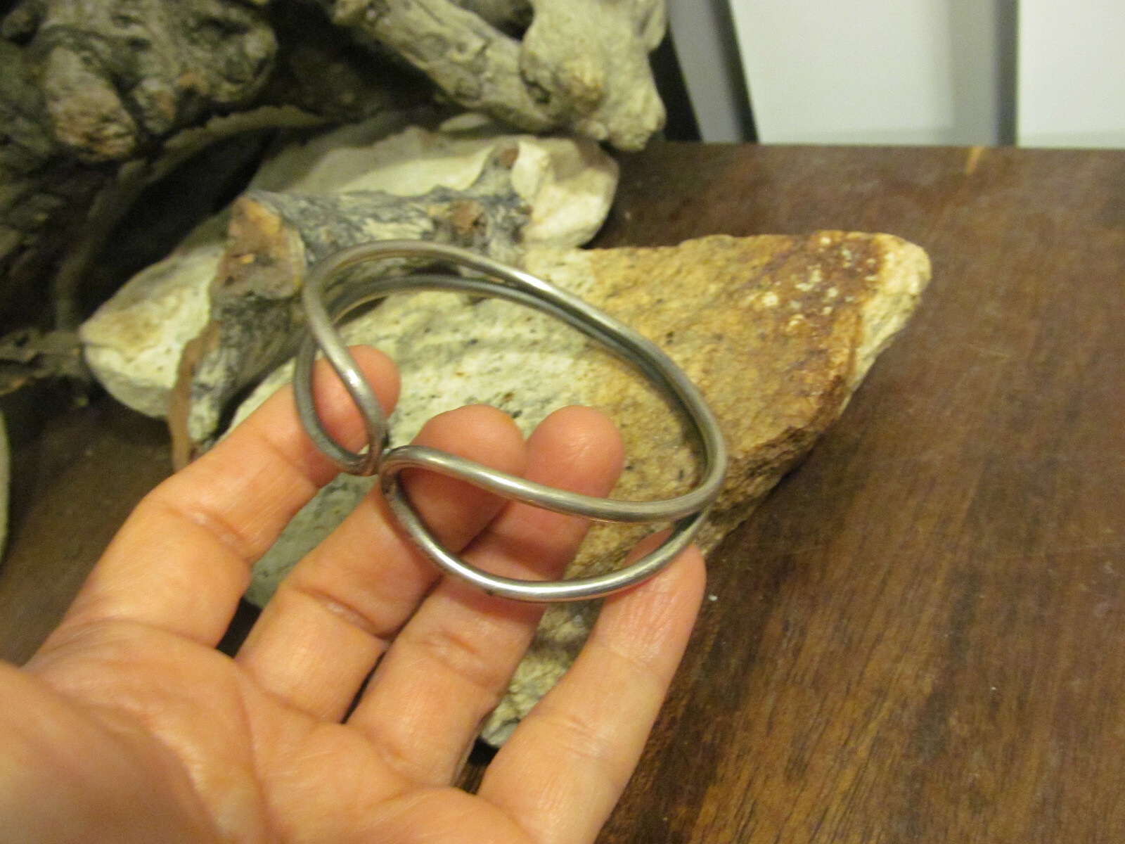 Vintage Solid 925 Sterling Silver Marked Bangle B… - image 2