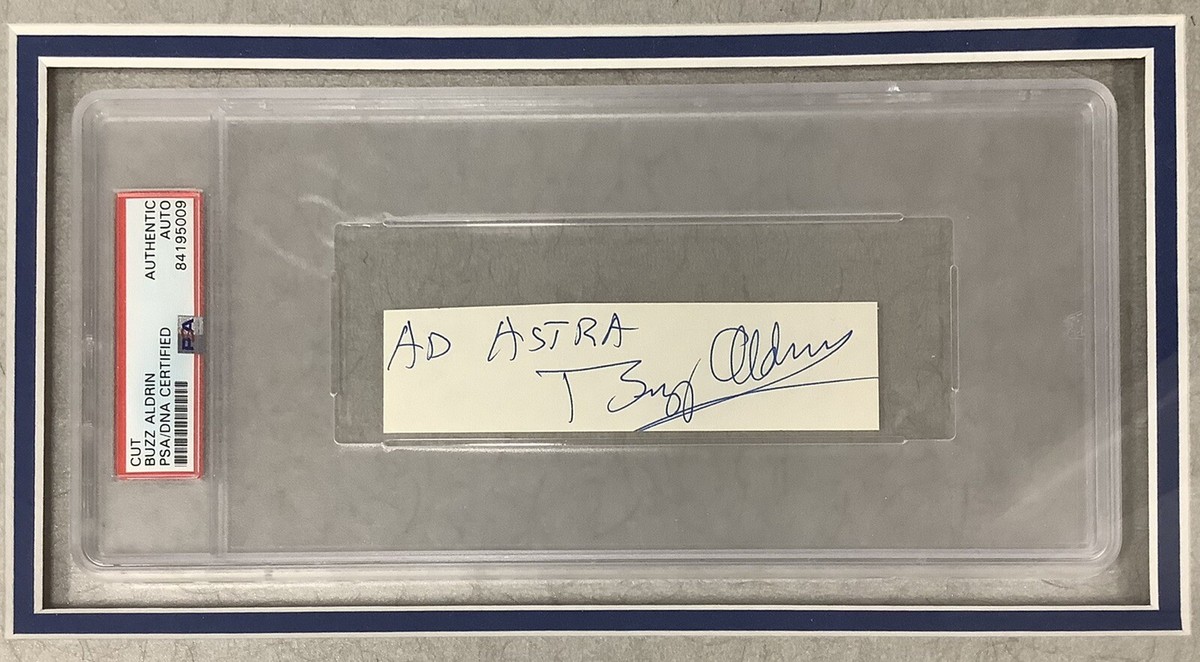 Buzz Aldrin Signed Photo Cut w/ 8x10 Apollo 11 Autograph PSA