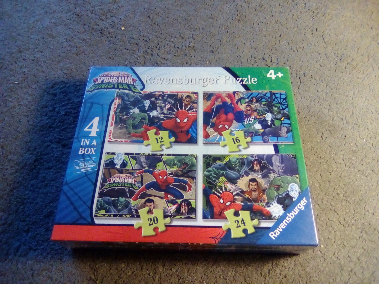 Marvel Ultimate Spiderman Vs Sinister 6 4 In 1 Box Jigsaw Puzzle New Sealed S45