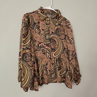 Vintage Paisley Print Blouse Boho Chic, Flowy Fit Essential for Effortless Style