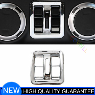 Glass Window Lifting Lock Panel Trim For Jeep Wrangler JK 07-2010 Chrome Silver