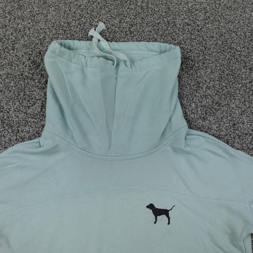 Pink Sweater Womens Small Blue Dog Cheetah Victoria Secret Outdoor Sweatshirt - Picture 8 of 16