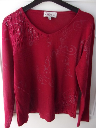 T-shirt Femme Fantaisie Manches 3/4 ARMAND THIERY Taille 3XL Beige - Occasion Très Bon État