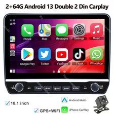 2+64G Android 13 Double 2Din Car Carplay GPS Nav Radio Stereo Touchscreen player
