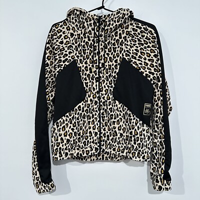 Puma Charlotte Olympia Velour Track Jacket Small Hooded Zip up Cheetah Athletic