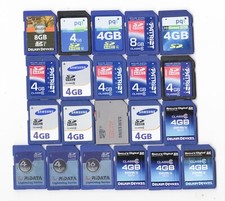 Lot Of 21x Misc. Brands 4GB / 8GB / 16GB SDHC Camera Memory Cards