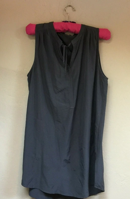 prana natasha tunic sleeveless tie-neck stretch shirt
