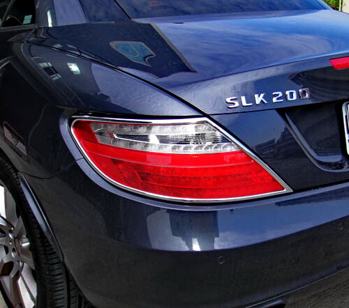 Chrome Taillights Trim Bezel Surround Rim For Mercedes Benz SLK 