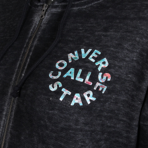 New! Converse women's grey tri blend zip hoodie - Small - hooded jacket jumper - Picture 4 of 8