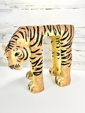 Tiger Plant Stand Stool Resin Table Vintage 11"