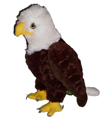Wild Republic Cuddlekins BALD EAGLE Brown White Soft 12in Plush Bird 2015 K & M