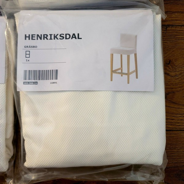 Taburete de bar Ikea Henriksdal con cubierta de respaldo GRASBO BLANCO 203.366.24