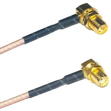 RG316 RP-SMA FEMALE ANGLE to SMA FEMALE ANGLE RF Cable Rapid-SHIP LOT