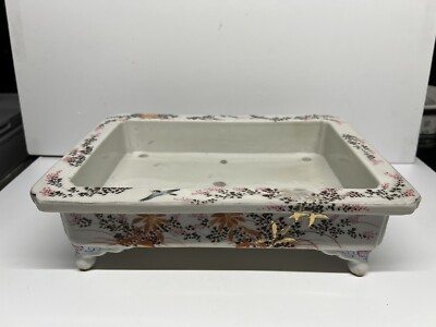 Antique Japanese Imari Porcelain Bonsai Planter Jardiniere Flower Pot  Signed | eBay