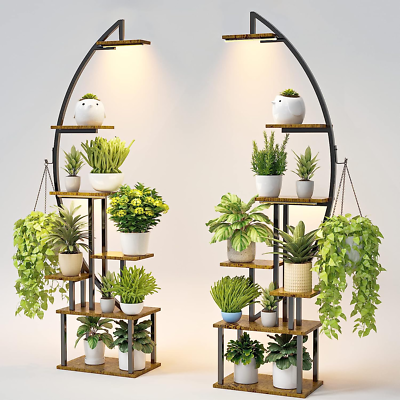 Plants stand 【植物台座】 Tall Plant Stand Indoor with Grow Light, 7 Tiered Metal Plant