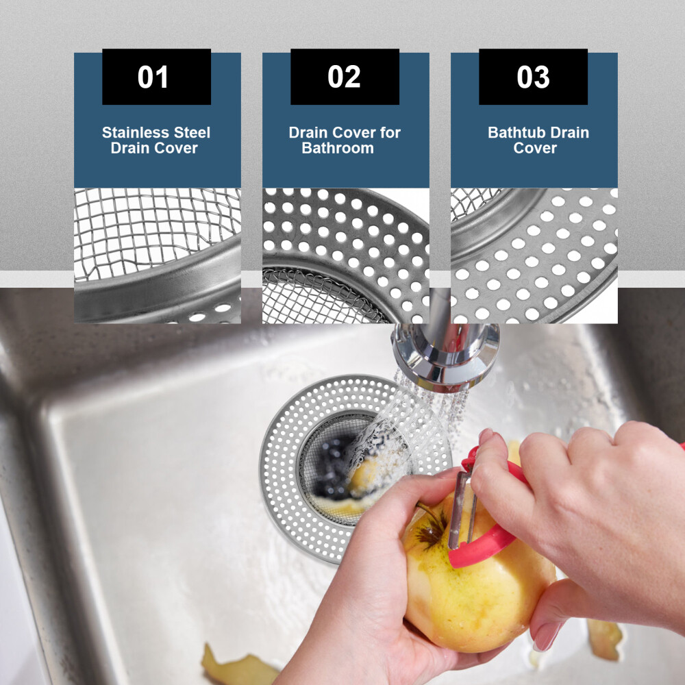 Filter Sink Colander Hair Stopper Shower Stainer Steel Strainer Drain