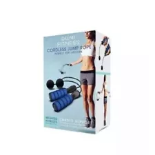 Lomi Fitness Cordless Jump Rope Indoor Outdoor Weighted Handles Blue Black