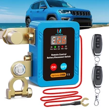 MICTUNING Remote Battery Disconnect Kill Switch 12V 240A LED Voltmeter Display