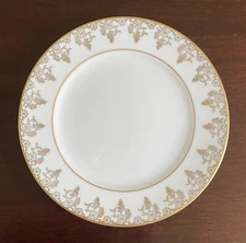 Crown D'or White and Gold 7 6/8" Salad Plates With Gold Grape Pattern on Border