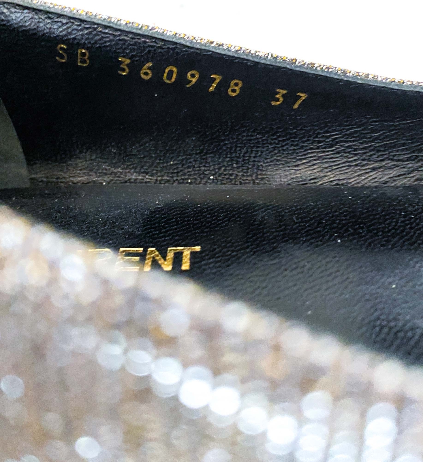 Ballerine Saint Laurent in pelle metallizzata a punta slip on taglia 37