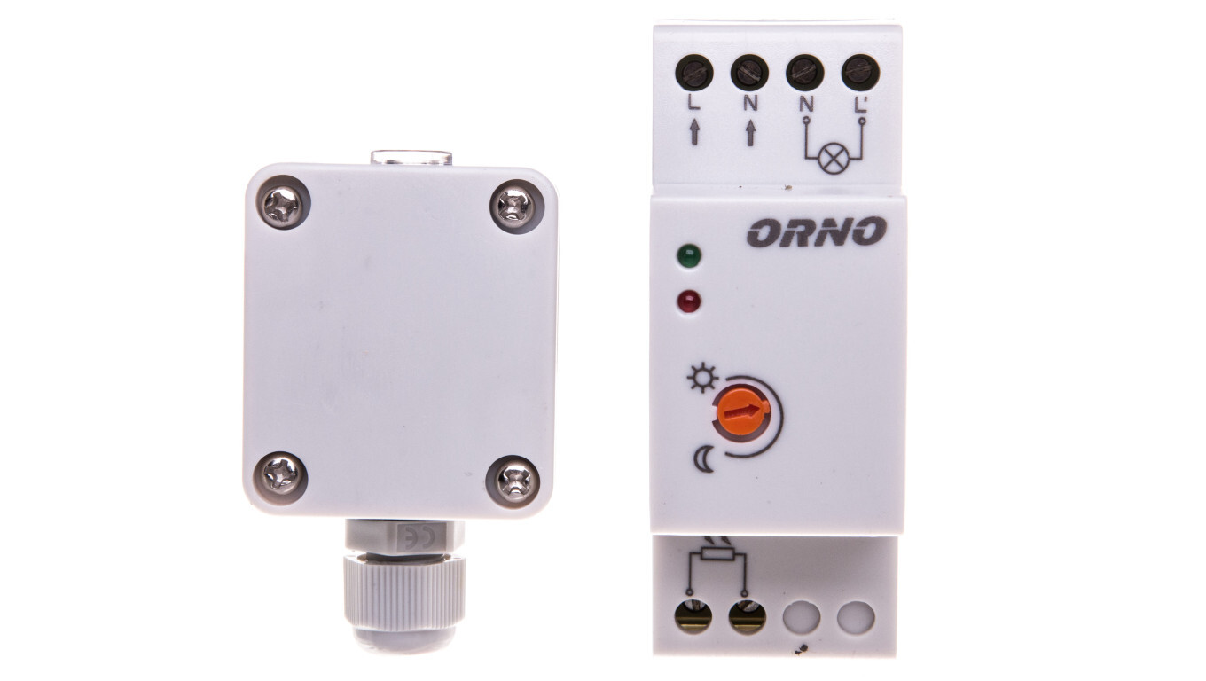Twilight sensor for a DIN rail with an external probe in a can 3000W 2-10 /T2UK
