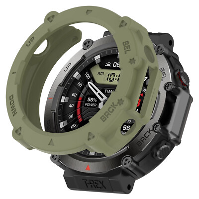For Huami Amazfit T-Rex 2/T-Rex Pro/T-Rex Ultra Silicone Band Strap TPU/PC Case 