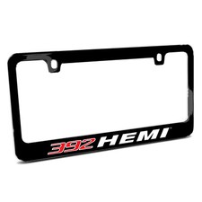 392 Hemi Black Metal License Plate Frame For Challenger Charger Srt