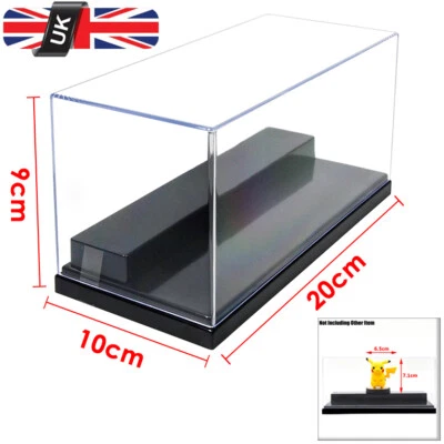 ODORIA Acrylic Display Case Box 2 Steps Dustproof 20cm L Clear Perspex Plastic Base UK
