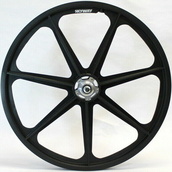 Skyway BMX 24" Tuff Wheels Black With Silver Alloy Flange Hubs 3/8