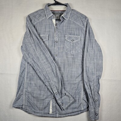 BKE Buckle Buffalo Shirt Men L Standard Fit Long Sleeve Pearl Snap Western