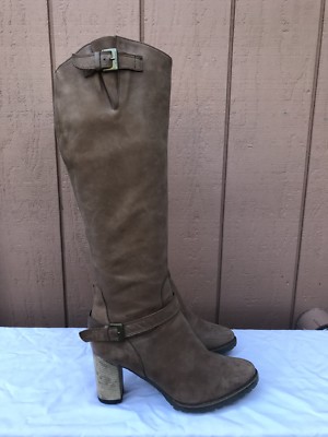 EUC Fabianelli  Knee High Brown Leather Boots Size US 41 EUR 9.5 Made in Italy
