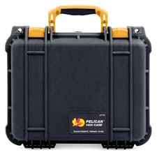 Black  Yellow Pelican 1400 case with foam.