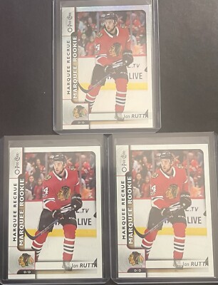 (3) 2017-18 O-PEE-CHEE JAN RUTTA RAINBOW BASE MARQUEE ROOKIE RC #641