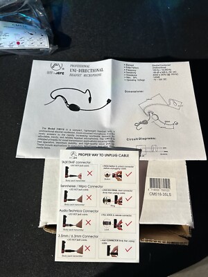 AV-JEFE CM518 Professional Uni-Directional Headset Microphone w/ 3.5 Stereo Plug