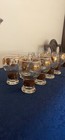 8 Vintage Beer Glasses 1960s Cowboy Pilsner Goblets w/Gold Detail- Mint Cond.