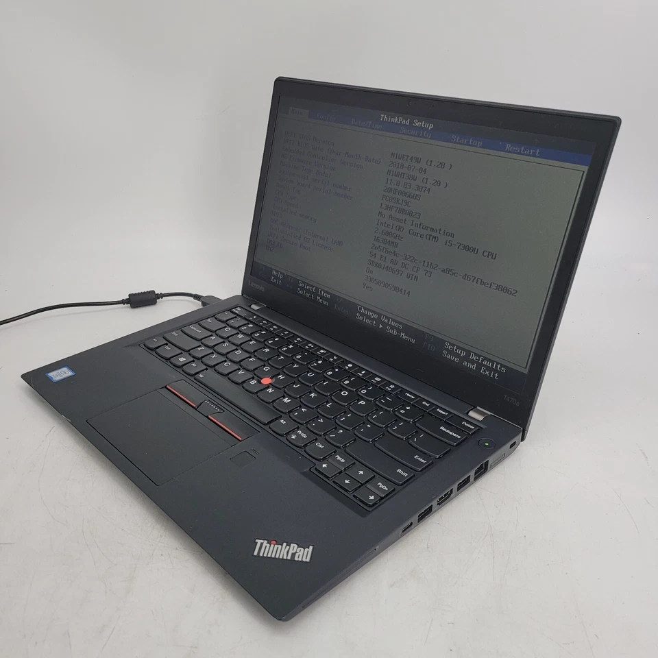 Lenovo ThinkPad T470s Core i5 7300U 2.6GHz 16GB RAM - Sem HDD 14" ***Inicialização para BIOS - Imagem 3 de 4