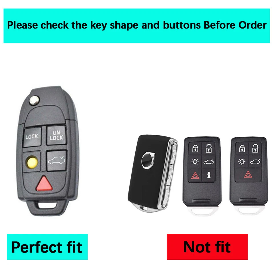 5 Button Silicone Car Key Fob Cover For Volvo S40 C70 V50 C30 2008-2012 Foto 2 de 4