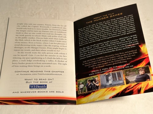 THE HUNGER GAMES 2012 rare UK movie promo booklet pre-release book chapter - Picture 6 of 6