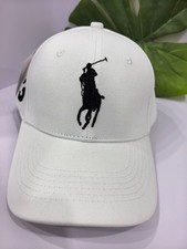 Polo White Adjustable Baseball Cap with Embro...