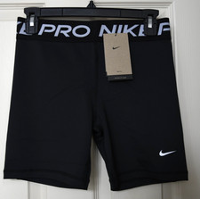 NWT Nike PRO Dri-FIT YOUTH Girl's Medium 5" Black Active Shorts FB1081-010