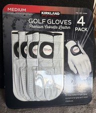 Kirkland Signature Golf Gloves Premium Cabretta Leather, Medium, 4 Pack