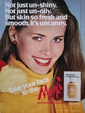 1979 Max Factor Maxi Unshine Oil Free Makeup Vintage  Cosmetics ad 