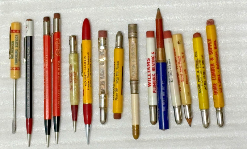 Vintage Bullet Pencils, Eversharps. Advertising