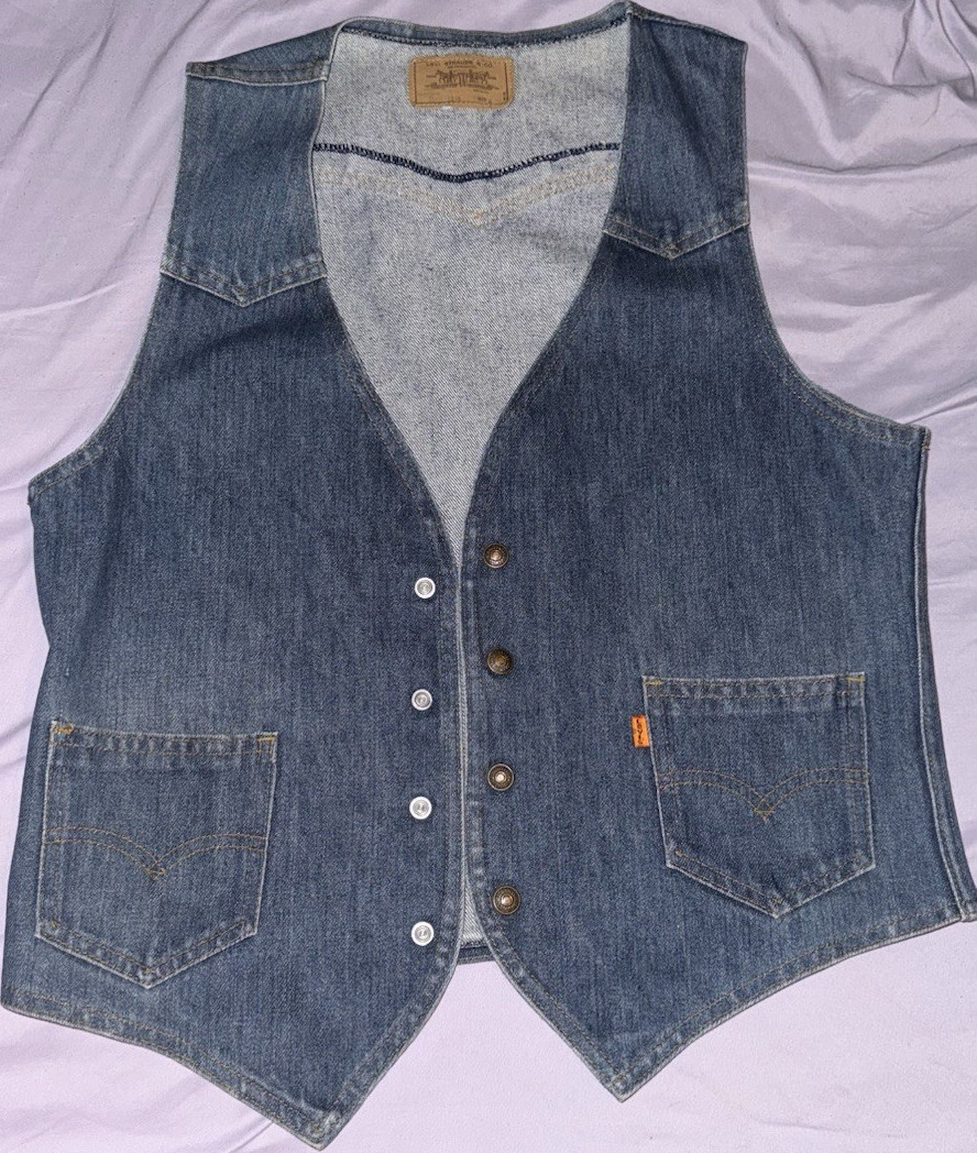 Levi Strauss & Co. Blue Button Vest with Pockets Men's Size 