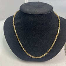Vintage Signed Napier Gold Tone Twisted Rope Chain Hook Clasp Choker Necklace