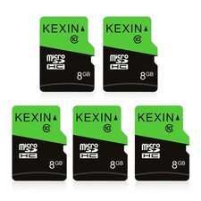 8GB Micro SD Card 5 Pack with SD Adapter microSDHC Memory Card UHS-I C10 Micr...