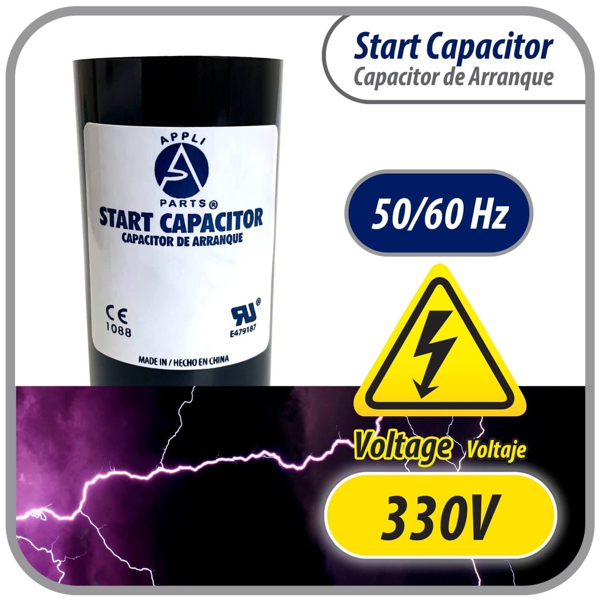 Motor Start Capacitor 161193 Mfd uF 330 VAC CON161330 Fits 17/16