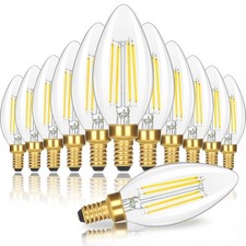 12-Pack Dimmable E12 Candelabra LED Light Bulbs 60 Watt Equivalent, 6W Ultra ...