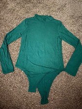 Long Sleeve Green Bodysuit Turtle Neck - Size Medium