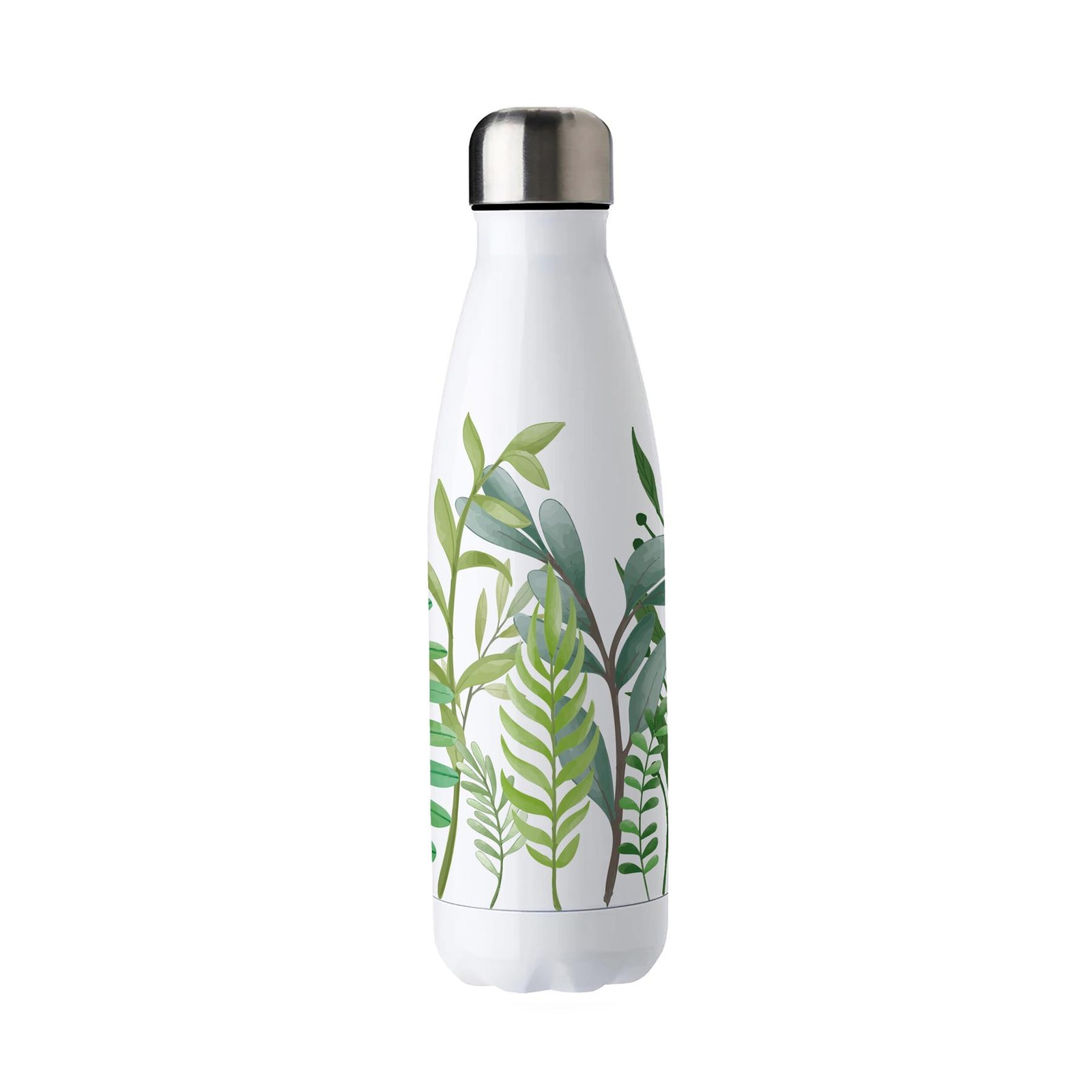 Green Foliage Stainless Steel Water Bottle - Reusable Hot/Cold Drinks Gift